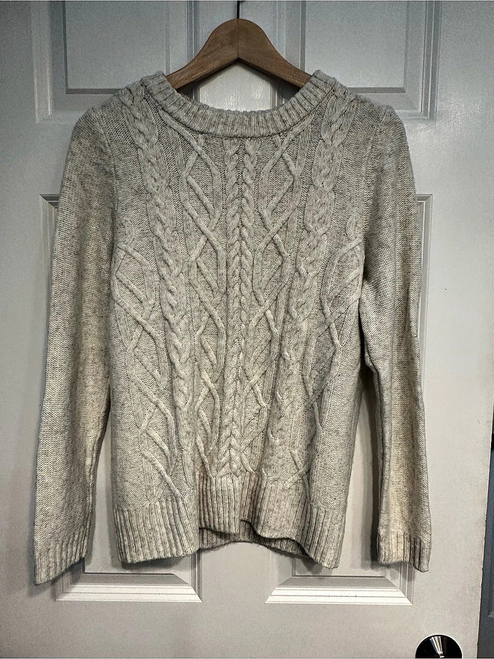 Croft & Barrow Cross Cable Knit Pullover Sweater Cable Knit Sweater in Cream